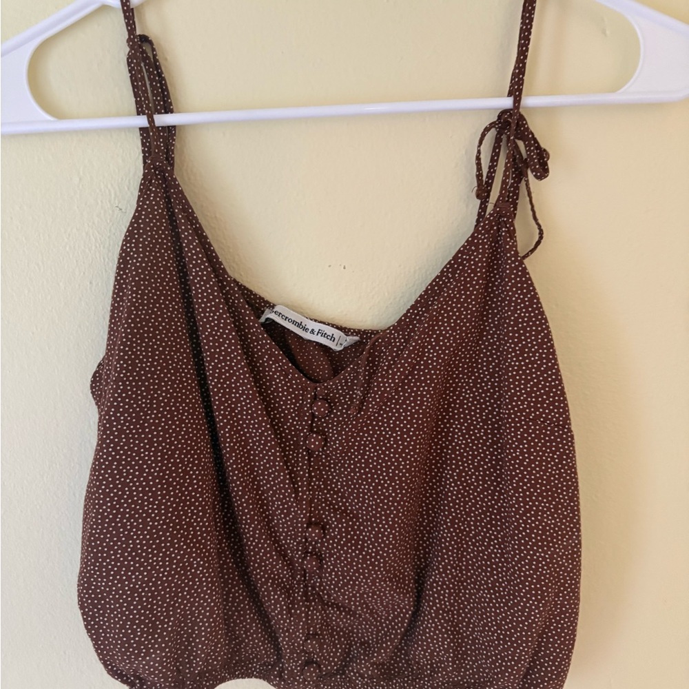 Abercrombie & Fitch Brown Polka Dot Top